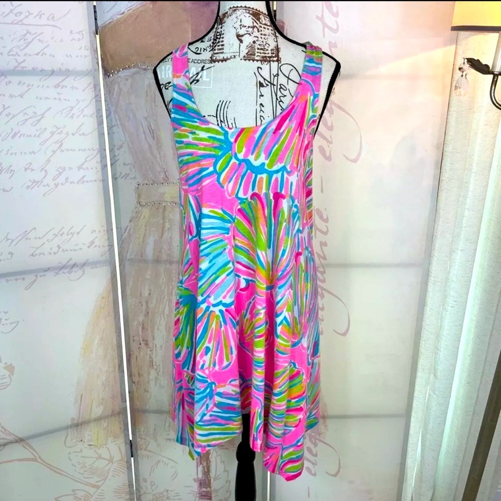 Lilly Pulitzer Women's Monterey Swing Dress Neon Pink Pout Shellabrate Size XS